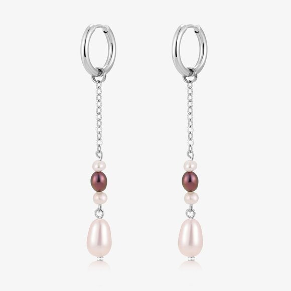 Long Dangle Baby Size Fresh Water Pearl Earrings - Picture 2 of 2